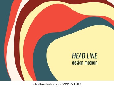 Colored abstract wave round shapes. Design template. Vector
