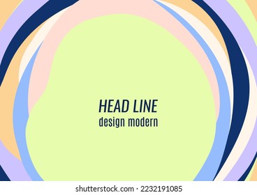 Colored abstract wave round shapes. Design template. Vector