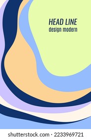 Formas redondeadas de ondas abstractas de color. Plantilla de diseño. Vector