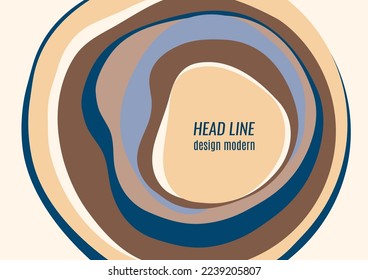 Colored abstract wave round shapes. Design template. Vector