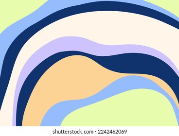 Colored abstract wave round shapes. Design template. Vector