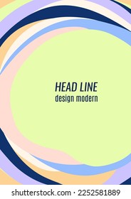Colored abstract wave round shapes. Design template. Vector