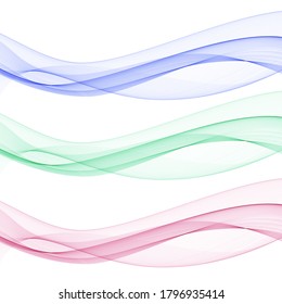 Colored abstract waves. Banner layout. Presentation template. Set of waves