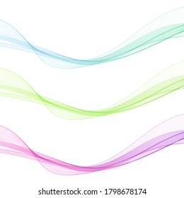 Colored abstract waves. Banner layout. Presentation template. Set of waves