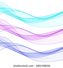 Olas abstractas de colores. Diseño de pancartas. Plantilla de presentación. Conjunto de ondas