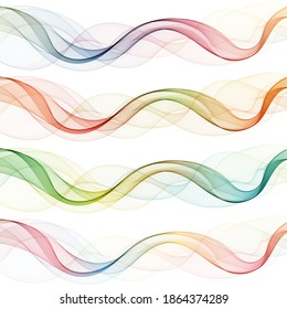 Colored abstract waves. Banner layout. Presentation template. Set of waves