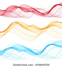 Colored abstract waves. Banner layout. Presentation template. Set of waves