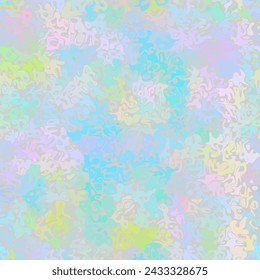 Colored abstract wavy shapes seamless pattern. Vector pattern. Soft pastel colours