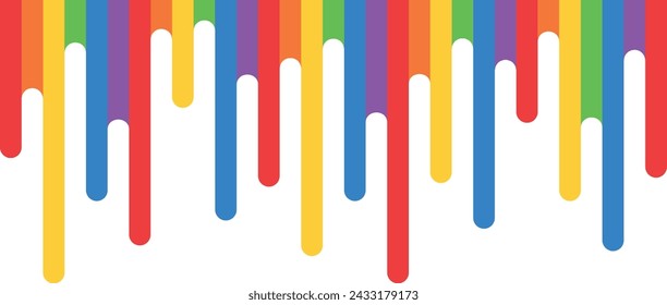 colored abstraction of liquid rainbow smudges, LGBT colors on a transparent background in the form of stripes, colored pencils and paints, thick strokes of paint