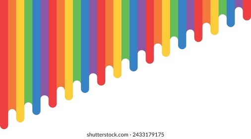 colored abstraction of liquid rainbow smudges, LGBT colors on a transparent background in the form of stripes, colored pencils and paints, thick strokes of paint