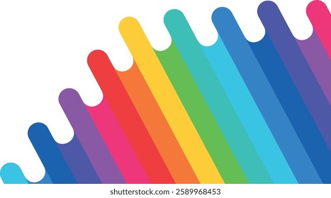 colored abstraction of liquid rainbow smudges. colors on a transparent background in the form of stripes, colored pencils and paints, thick strokes of paint
