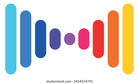abstracción de colores, rayas arcoiris, colores LGBT sobre un fondo transparente, lápices y pinturas de colores, gruesas manchas de pintura. Ecualizador de música