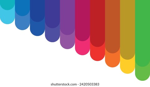 colored abstraction, rainbow stripes, LGBT colors on a transparent background, colored pencils and paints, thick smears of paint