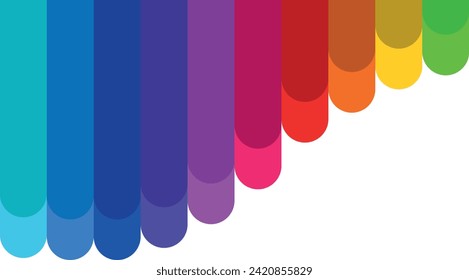 colored abstraction, rainbow stripes, LGBT colors on a transparent background, colored pencils and paints, thick smears of paint
