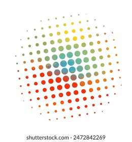 colored abstractions with halftone dots. Not AI, Vector illustration.