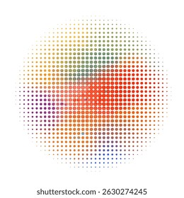 abstracciones de colores con puntos de semitono. IA no, Ilustración vectorial.