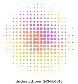 abstracciones de colores con puntos de semitono. IA no, Ilustración vectorial.