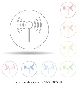 Colored access point in multi color style icon. Simple thin line, outline vector of web icons for ui and ux, website or mobile application