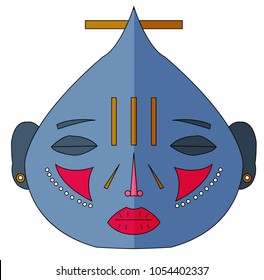 Colored african ethnic mask. Vector.