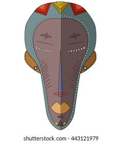 Colored african ethnic mask. Vector.