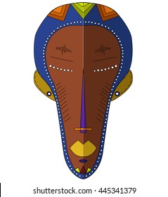 Colored african ethnic mask. Vector.