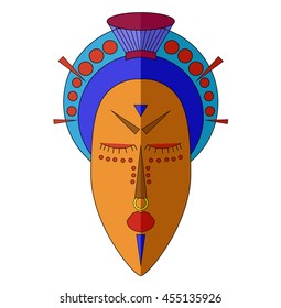 Colored african ethnic mask. Vector.