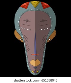 Colored african ethnic mask. Vector.