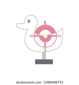 Apuntar de color al icono del juego del pato Vector