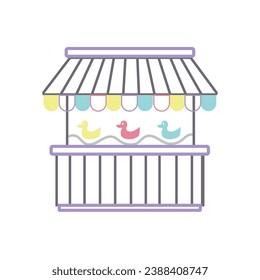 Colored aim the duck game tent icon Vector