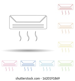 Colored air conditioning in multi color style icon. Simple thin line, outline vector of web icons for ui and ux, website or mobile application