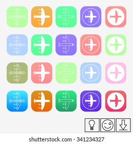 Colored Airplane Icons