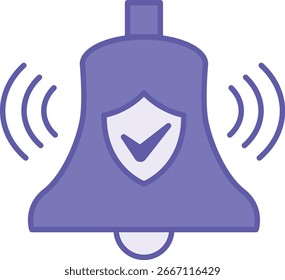 Ícone de alarme colorido. Ilustração de vetor. Campainha Tocando, Dispositivo De Sinalização. Conceito de segurança e proteção
