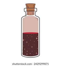 Colored alchemy potion flask vial Vector illustration