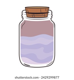 Colored alchemy potion flask vial Vector illustration