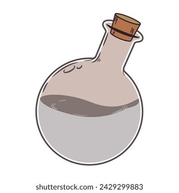 Colored alchemy potion flask vial Vector illustration