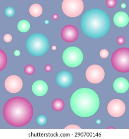 Colored alight spheres, seamless pattern, vector illustration