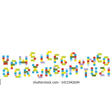 colored alphabet cubes background, educational game for children (a_z)