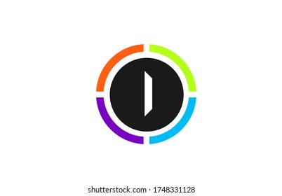 I colored alphabet letter logo icon design for business and company