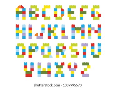 Colored Alphabet Plastic Blocks Alphabet Children Stock Vector (royalty 