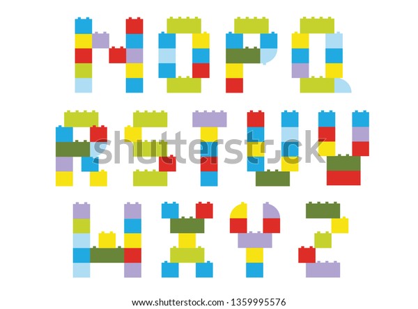 Colored Alphabet Plastic Blocks Alphabet Children Stock Vector (Royalty ...