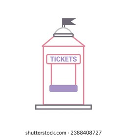 Colored amusement park ticket entrance icon Vector