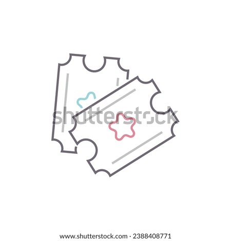Colored amusement park ticket icon Vector