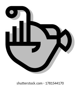 Colored Angelfish icon vector in flat design. Concept for animal. Eps10 vector illustration.
