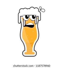 Colored angry beer glass icon