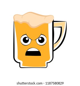 Colored angry beer mug icon