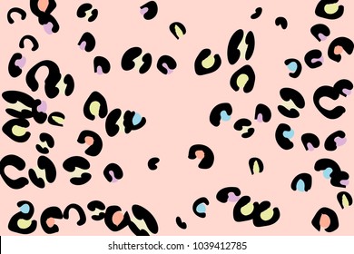 Colored animal spots. Abstract pattern of animal spots for invitation, card, celebration, party, carnival, festive holiday and Your project. Vector illustration. Gentle pastel background