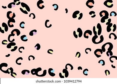 Colored animal spots. Abstract pattern of animal spots for invitation, card, celebration, party, carnival, festive holiday and Your project. Vector illustration. Gentle pastel background