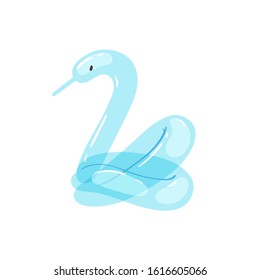 Colored animal-shaped balloon swan. Vector illustration for happy kids party, festive present rounded birthday games colorful toy isolated on white. Design element for logo, card, t-shirt print