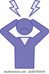 Farbiges Angstsymbol. Vektorgrafik. Unsicher fühlen, negative Ereignisse voraussehen. Psychisches Gesundheitskonzept