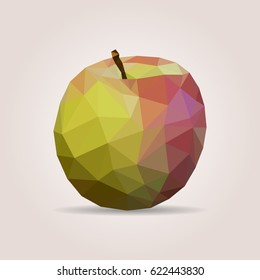 Colored apple made from triangles